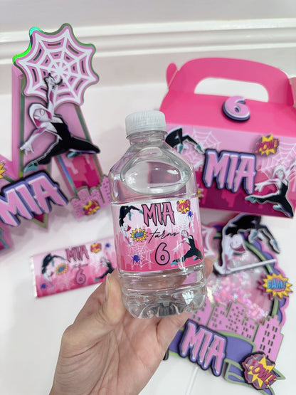 Gwen Stacey Spidergirl Mini Water Bottle Stickers 250ml