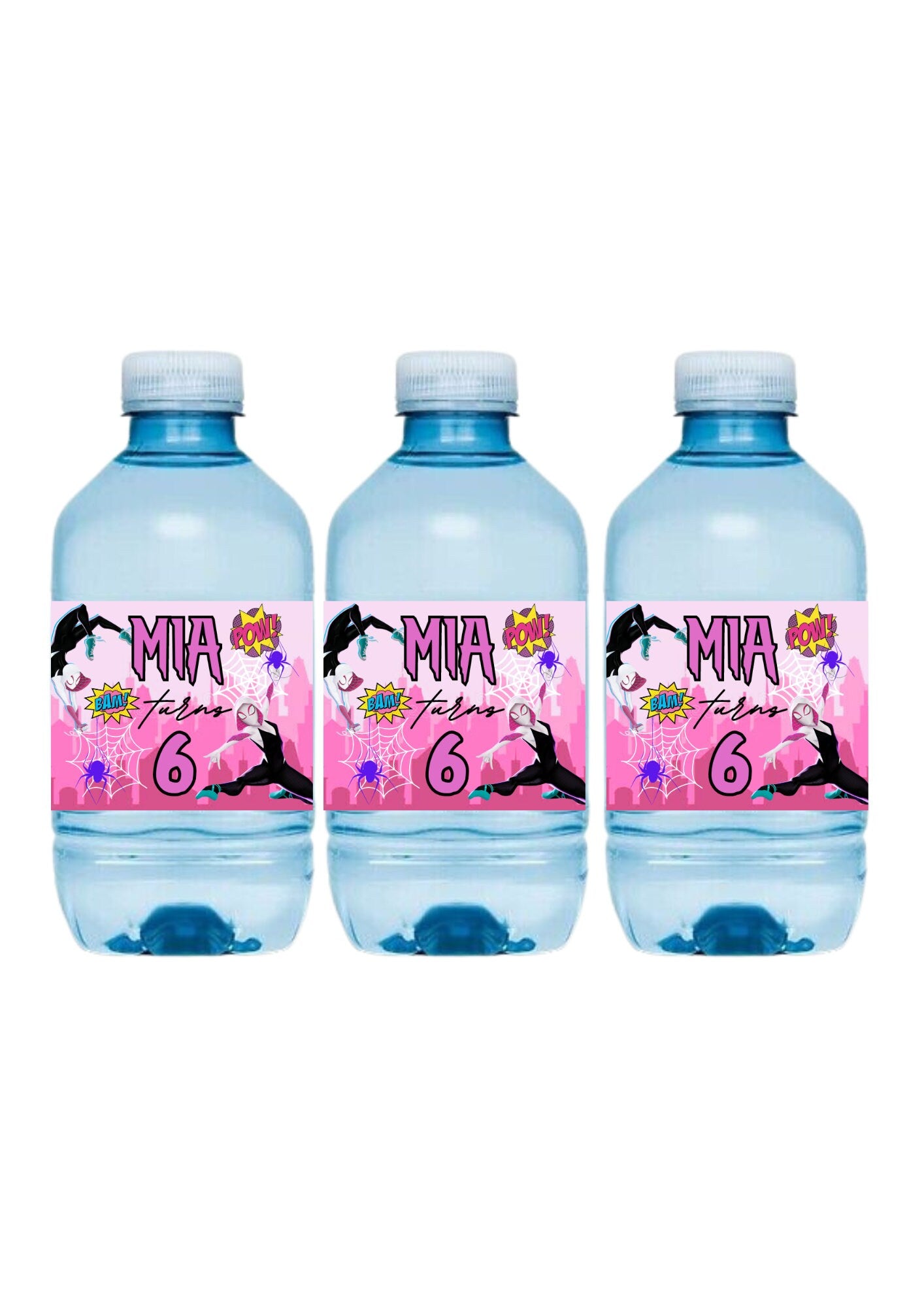 Gwen Stacey Spidergirl Mini Water Bottle Stickers 250ml