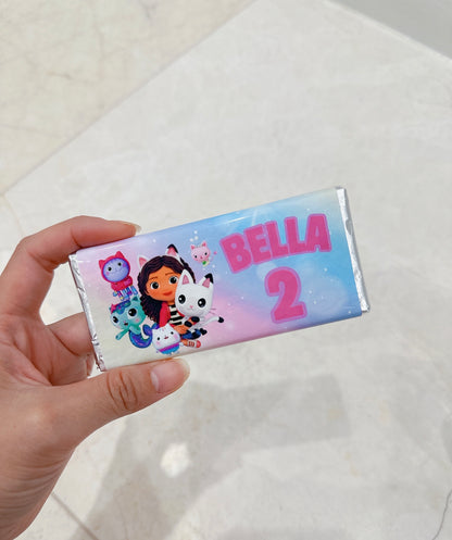 Gabby Dollhouse Chocolate Bar Sticker Wrapper
