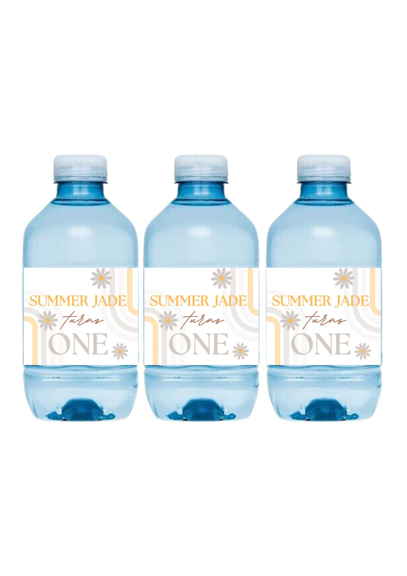 Daisy Flower Mini Water Bottle Stickers 250ml