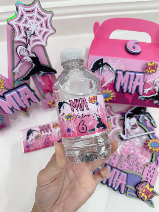 Gwen Stacey Spidergirl Mini Water Bottle Stickers 250ml