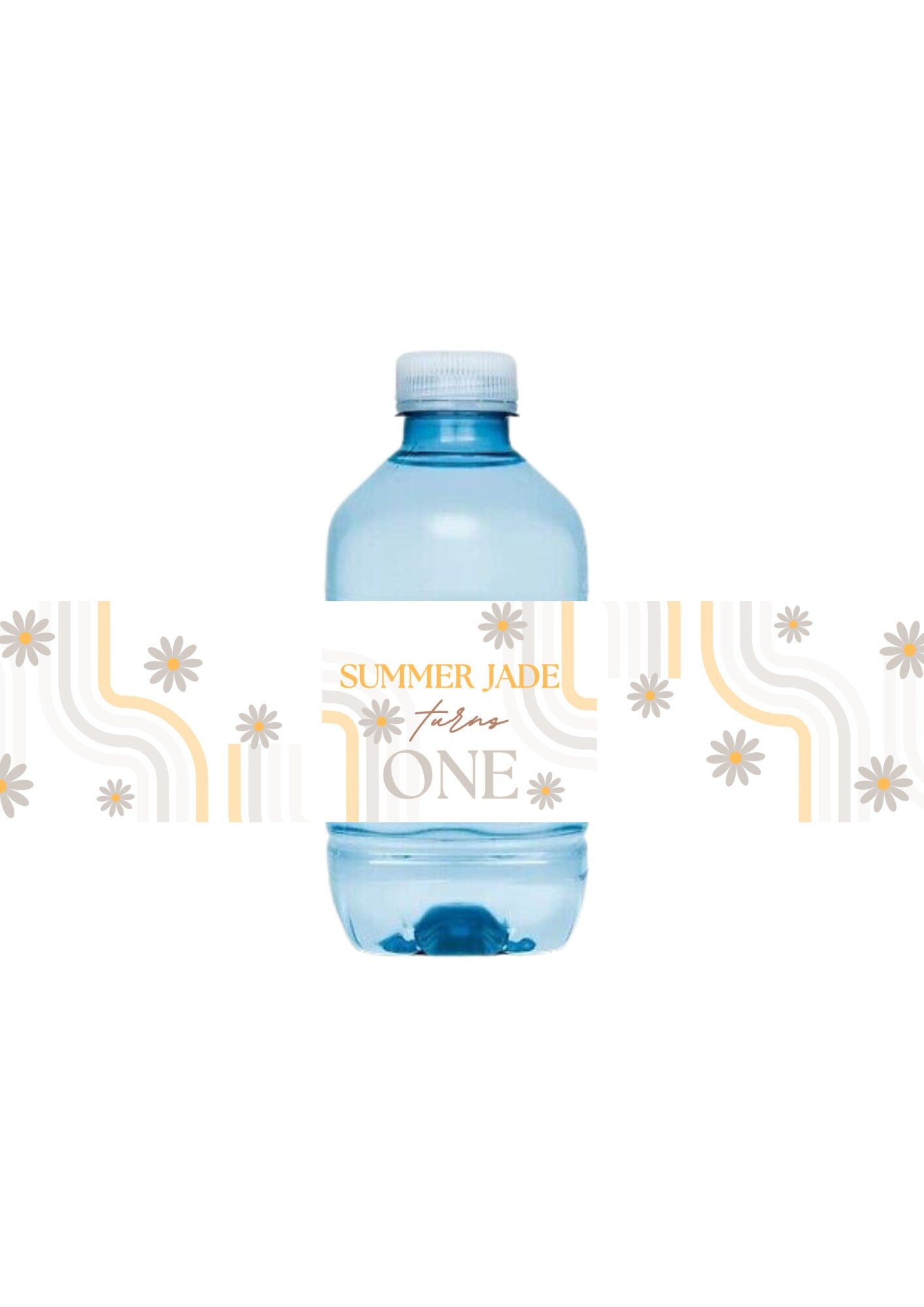 Daisy Flower Mini Water Bottle Stickers 250ml