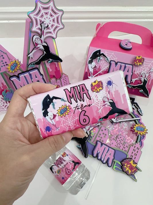 Gwen Stacey Spidergirl Chocolate Bar Sticker Wrapper