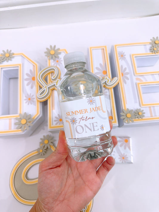 Daisy Flower Mini Water Bottle Stickers 250ml